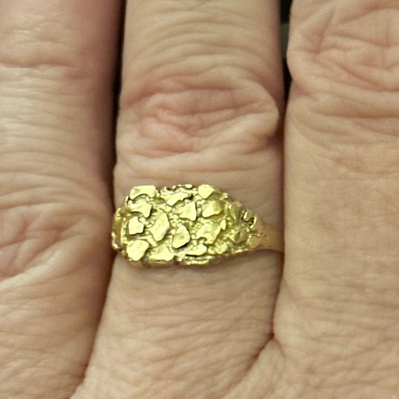 10K Yellow Gold Nugget Ring 10KT 10k 10kt 10 karat - Picture 1 of 8